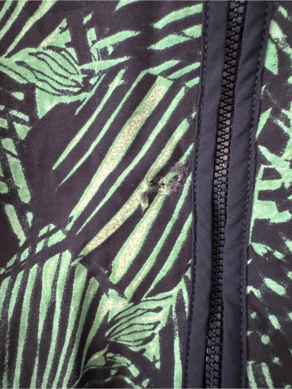 Patagonia Navy Jacket with Green Palm Print